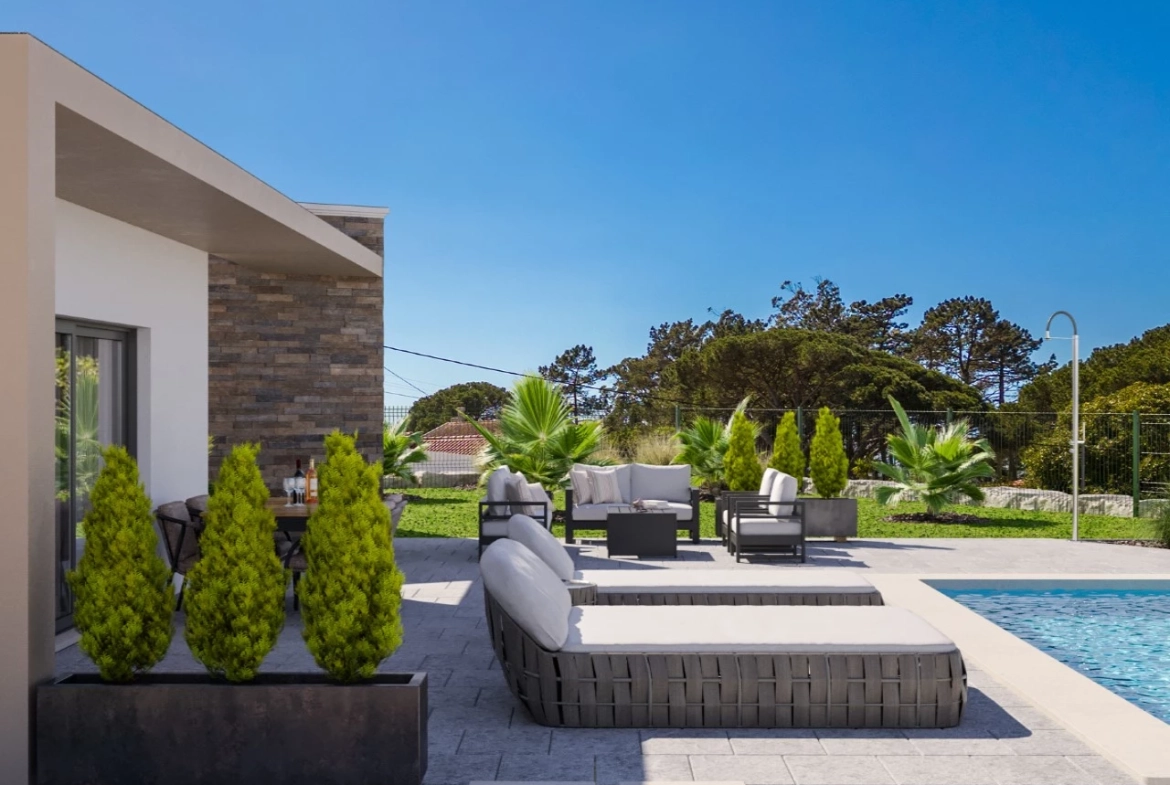 Moradia térrea de 4 Quartos com Jardim, Piscina e Garagem na Serra do Bouro, a 5 Km da praia de São Martinho do Porto