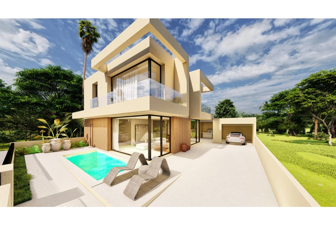 Moradia contemporânea com piscina e vista mar a 4 minutos da praia da Areia Branca