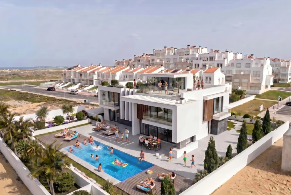 Moradia isolada com piscina apenas a 400 m da praia