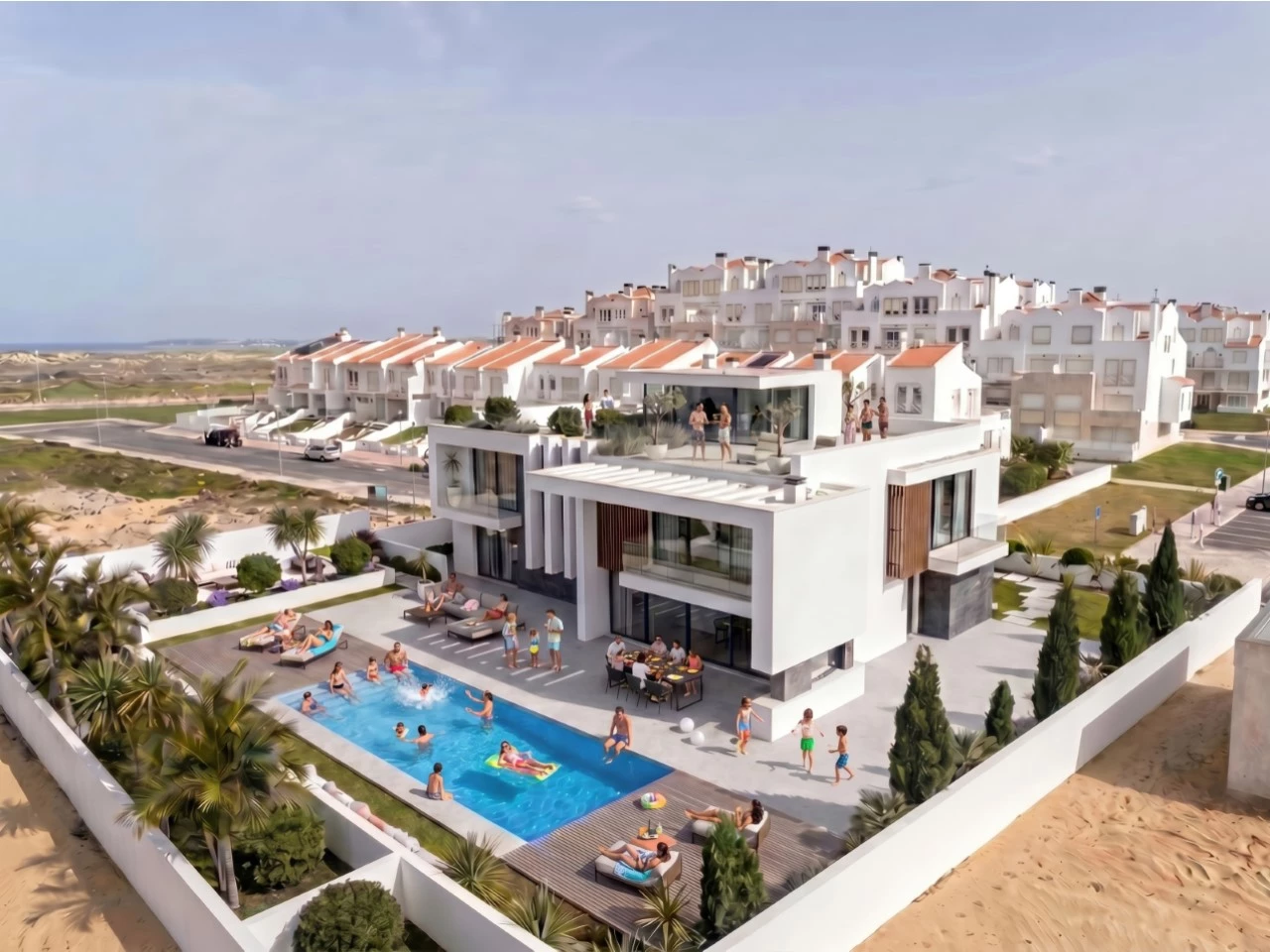 Moradia isolada com piscina apenas a 400 m da praia